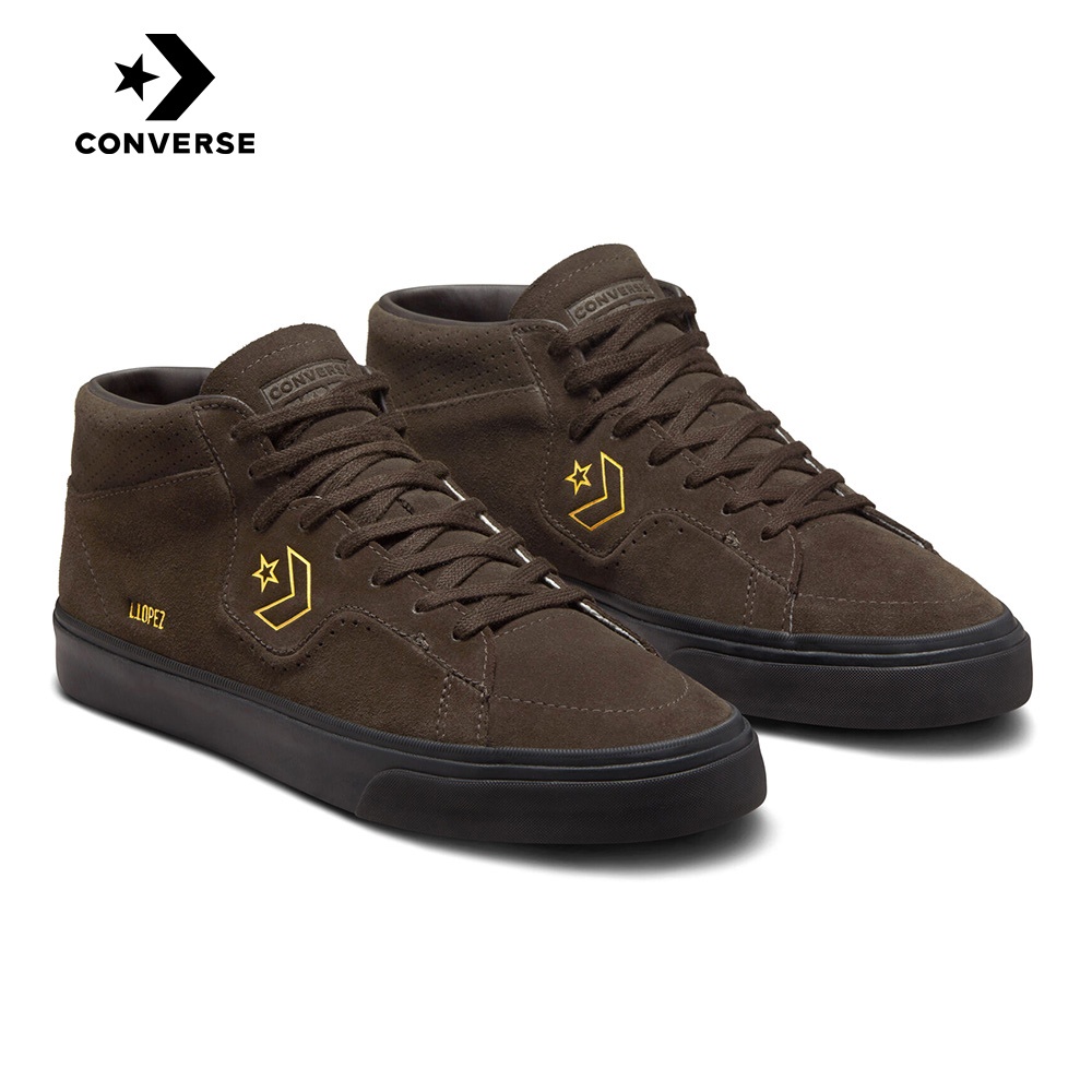 CONVERSE รองเท้าสเก็ตบอร์ด Cons Louie Lopez Pro Suede Mid - Brown [A01247CH2BRXX] #1