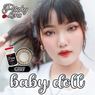 คอนแทคเลนส์ รุ่น Baby Doll ยี่ห้อ Pitchylens ตาโต สี เทา มีค่าสายตา(0.00)ถึง(-1000)