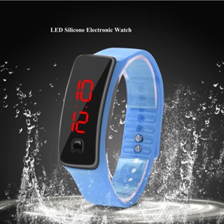 [คลังสินค้าใส]⚡มีของพร้อมส่ง⚡LED Watch Sports Silicone Strap Digital 12-Hour Dial Electronic Display Wristwatch Watch