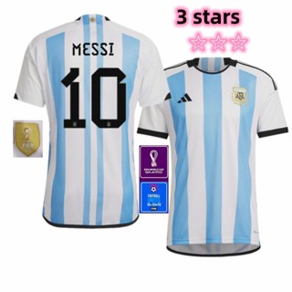 เสื้อกีฬาแขนสั้น ลายทีมชาติฟุตบอล Argentina 3 Stars 2022 23 ชุดเหย้า