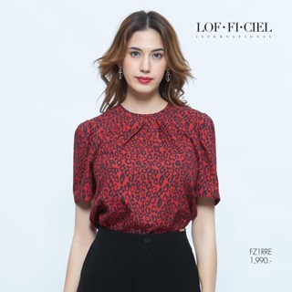 Lofficiel เสื้อผู้หญิง Blouse Print Blouse ลอฟฟิเซียล เสื้อเบลาส์พิมพ์ลายเสือ สีแดง (FZ1RRE)