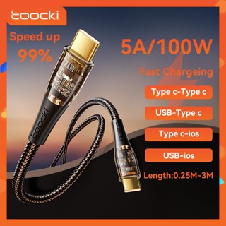 Toocki สายชาร์จโทรศัพท์มือถือ แบบถัก 6A 5A 3A 2.4A USB type c 100W 66w 36W 12W QC3.0