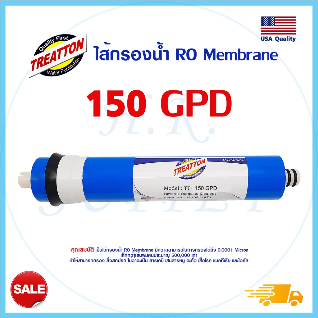Treatton ไส้กรองเมมเบรน RO เมมเบรน Membrane 50 75 100 150 300 450 GPD เครื่องกรองน้ำ ตู้น้ำหยอดเหรียญ 3012 2812