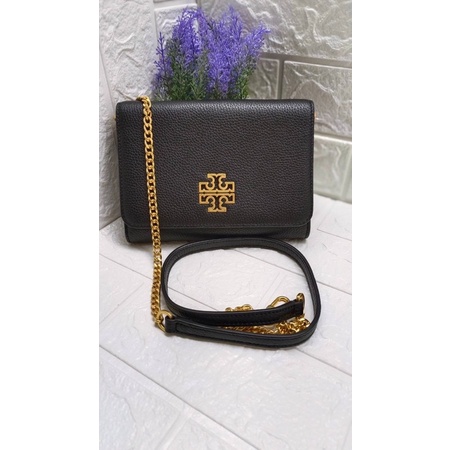 Tory Burch Britten Chain Wallet  สายถอดได้  ใส่โทรศัพท์ได้ทุกรุ่น