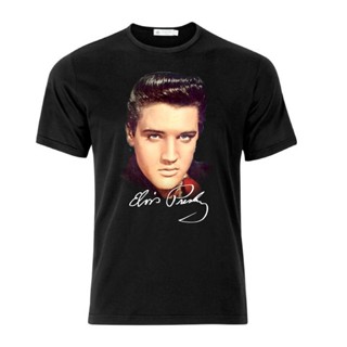 เสื้อยืด ลาย Elvis Presley สีดํา