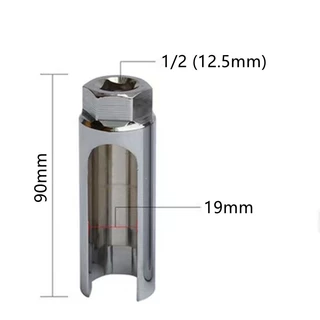 ลูกบล็อกขันเซนเซอร์​ O2​ ขนาด 22mm 1/2 สีเงิน