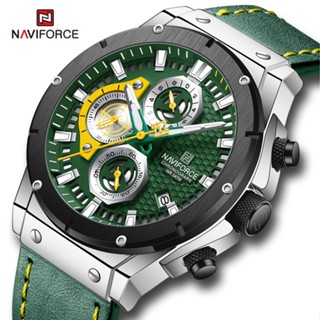 Naviforce 8027 นาฬิกาข้อมือ สายหนัง อเนกประสงค์ สไตล์สปอร์ต แฟชั่นสําหรับผู้ชาย