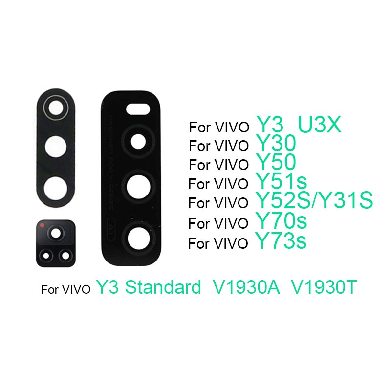 เลนส์กล้องด้านหลังสําหรับ VIVO Y3 U3X Y30 Y50 Y51S Y52S Y31S Y70S Y73S Y3 มาตรฐาน V1930A V1930T อะไห
