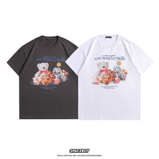 spaceboy เสื้อยืดโอเวอร์ไซส์แขนสั้น Unisex ลาย “ Amusement park ” [H2047]