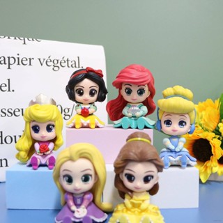 Ssw ตุ๊กตาฟิกเกอร์เจ้าหญิงดิสนีย์ Snow White Cinderella Belle Ariel Aurora Rapunzel 6 ชิ้น สําหรับเด็ก