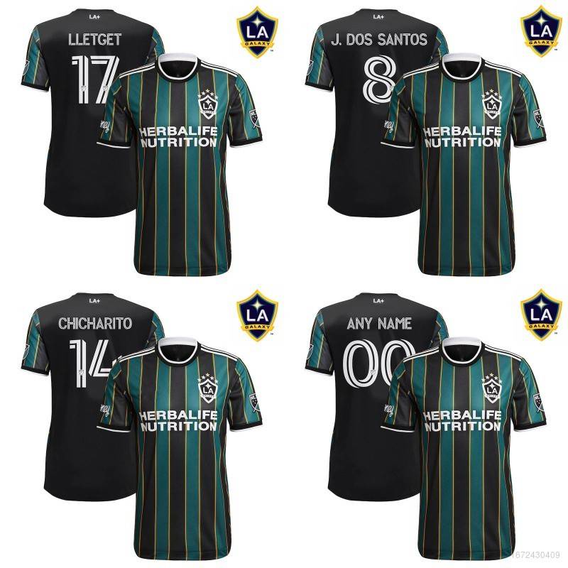 [GR] เสื้อกีฬาแขนสั้น ลายทีมชาติฟุตบอล LA Galaxy Away Chicharito Lletget Santos พลัสไซซ์ 2021-2022