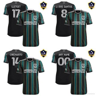 [GR] เสื้อกีฬาแขนสั้น ลายทีมชาติฟุตบอล LA Galaxy Away Chicharito Lletget Santos พลัสไซซ์ 2021-2022
