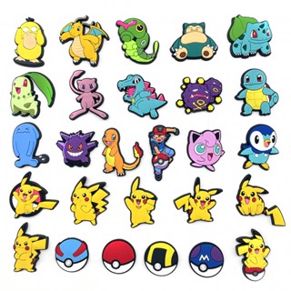 จี้การ์ตูน Squirtle Jibitz Crocs Charmander Pokemon Croc Jibbits Psyduck Pikachu Jibbitz เครื่องประดับ สําหรับผู้หญิง ตกแต่งรองเท้า