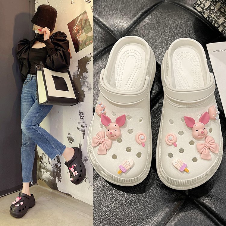 LGShoes รองเท้าแตะแฟชั่น รองเท้าแตะหัวโต มีรูระบายความร้อน แถมการ์ตูนสุดน่ารัก น่ารักสุดๆ