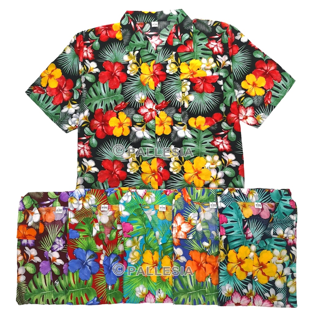 เสื้อลายดอก 6สี 4ไซส์ M L XL XXL เสื้อสงกรานต์ Hawaiian Shirt HW284