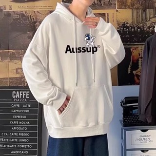 เสื้อกันหนาวแขนยาว มีฮู้ด ทรงหลวม พิมพ์ลายการ์ตูนนักบินอวกาศ สไตล์เกาหลี พลัสไซซ์ ไซซ์ M - 8XL สําหรับผู้ชาย และผู้หญิง