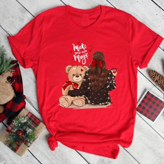 shirt✖✜Merry Christmas Print Women Tshirt Fashion Xmas Graphic T Shirt Women Christmas O Ne Bla Red Funny T-shirt Women