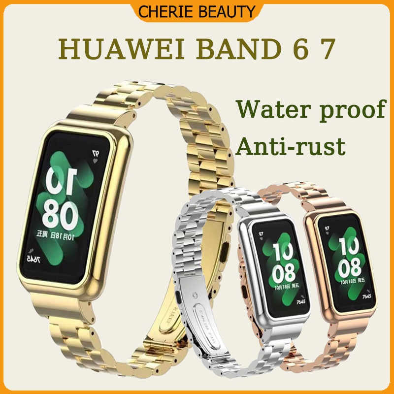 สายนาฬิกาโลหะสแตนเลส Huawei band 6 7 Honor band 6 สายนาฬิกาแฟชั่น จัดส่ง กทม