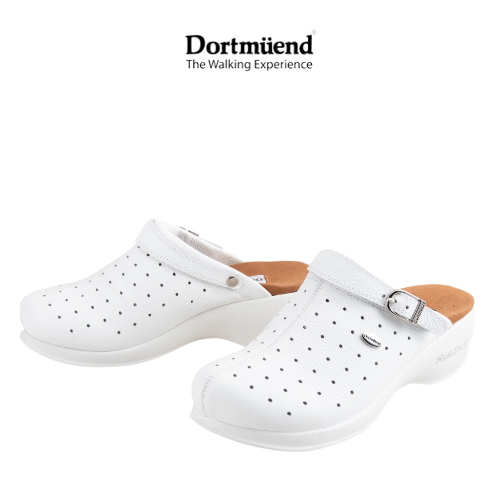 Dortmuend Pro Series Mule JF567 002-000 White รองเท้าสุขภาพ รองเท้าหุ้มหัว