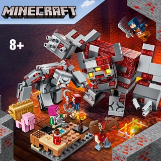 บล็อกตัวต่อเลโก้ 1045 Minecraft Battle of Redstone Monster ของเล่นเสริมการเรียนรู้ สําหรับเด็กผู้ชาย