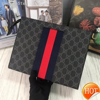 □【Free Shipping】Cowhide 【With box】 black Clutch Bags Hand Bags Business Bags for men Easy storage of daily necessities S