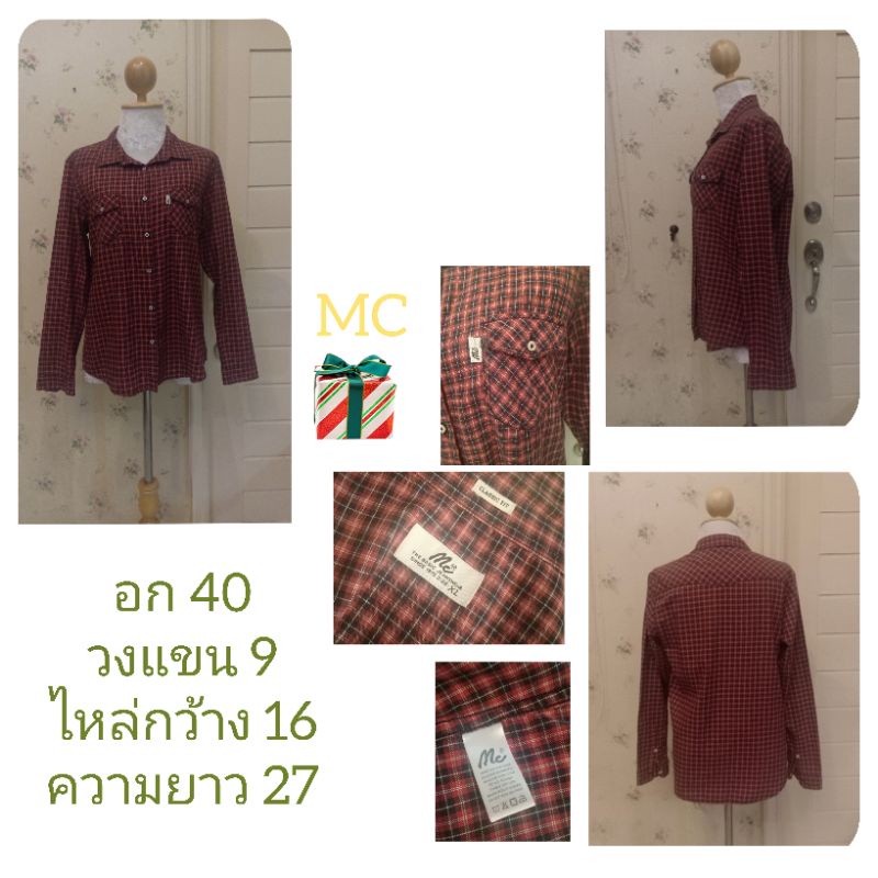 061MCเสื้อเชิ้ตแขนยาวลายสก๊อต