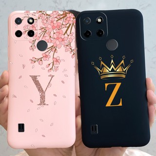 เคสโทรศัพท์มือถือ ซิลิโคนนิ่ม ลายตัวอักษร ดอกไม้ มงกุฎ สําหรับ Realme C21Y C25Y RealmeC21y RMX3261 Realme C25Y 6.5 นิ้ว