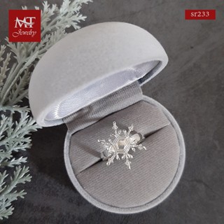 MT แหวนเงินแท้ ดีไซน์ เกล็ดหิมะ ไซส์: 53, 55, 56, 57, 58, 60, 61 Solid 925 Sterling Silver Ring (sr233) MT Jewelry มณีธารา