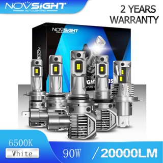 Novsight หลอดไฟหน้ารถยนต์ LED N62 9005 9006 H4 H11 H7 90W 20000LM 6500K 1:1 สว่างมาก รับประกัน 2 ปี