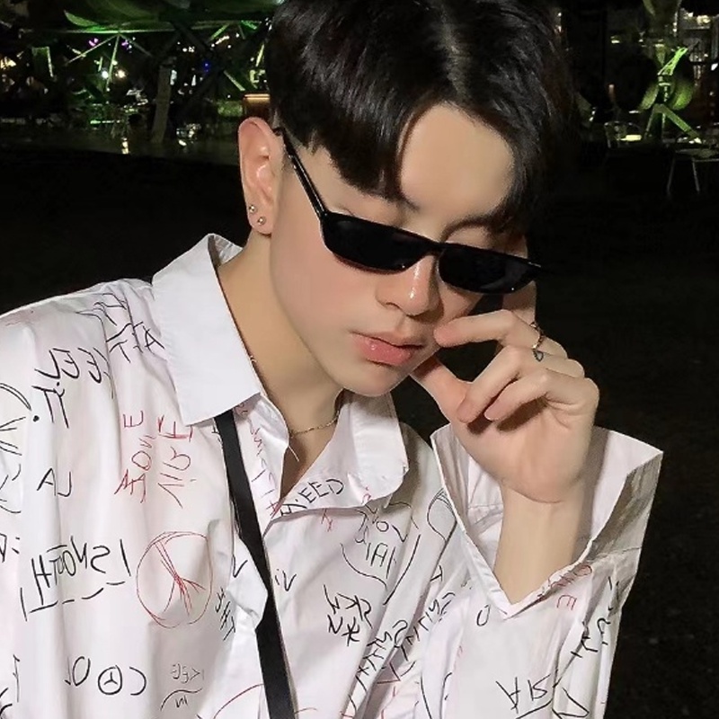 Irislove แว่นกันแดด กรอบแคบ แคบ ตาแมว สีดํา สไตล์วินเทจ สําหรับผู้ชาย เด็กผู้ชาย เลนส์ป้องกันรังสียูวี บุคลิกภาพ มีสไตล์ ขับขี่ขนาดเล็ก แว่นตากันแดด