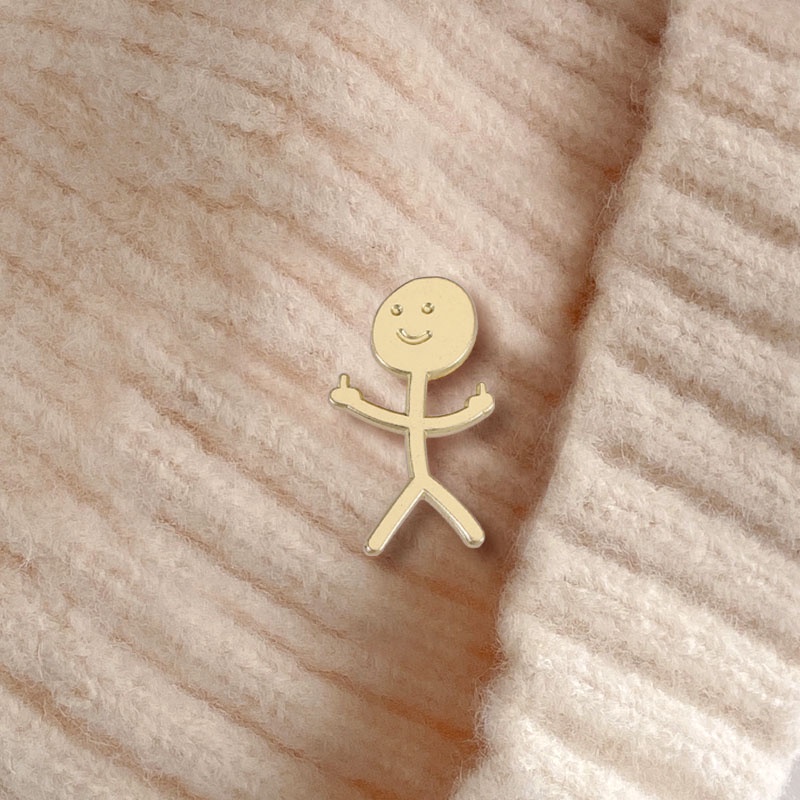 ตลก แนวตั้ง กลาง นิ้ว ฟิกเกอร์ เคลือบ เข็มกลัด โลหะผสม ตลก เข็มกลัด Pin ปกเสื้อ เครื่องประดับ ของขวัญ ราคา ถูกที่สุด ดีลบีเคเค แกลเลอรีภาพที่ 7