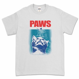 เสื้อยืด พิมพ์ลาย Paws CAT - JAWS (ภาพยนตร์) PARODY