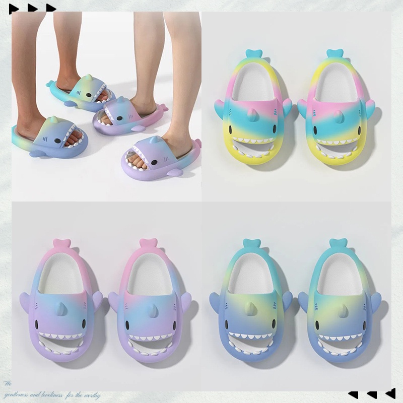 Jthel พร้อมส่งครบไซซ์🌈 รองเท้าแตะฉลาม🐬สีใหม่ล่าสุดพาสเทลแบบคัลเลอร์ฟูล ขายดีทุกสี