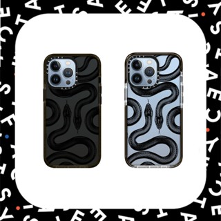Casetify เคสโทรศัพท์ซิลิโคน TPU แบบนิ่ม ลาย Black King Snake สําหรับ iPhone 7 8 X XS XR 11 12 13 14 Plus Pro Max