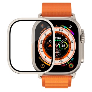 2 in 1 กันชนหน้าจอ โลหะผสมอลูมิเนียม และกระจกนิรภัย สําหรับ Apple Watch Ultra 49 มม. iWatch Ulrra 49 มม.