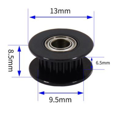 [พร้อมส่ง]  Timing Pulley 2GT-6mm ตัวดำ มีแบรริ่งเพลา พูเล่ พลูเล่ สีดำ H-type pulley  black สายพาน 20ฟัน 16ฟัน ราคา ถูกที่สุด โปรบีเคเค แกลเลอรีภาพที่ 4