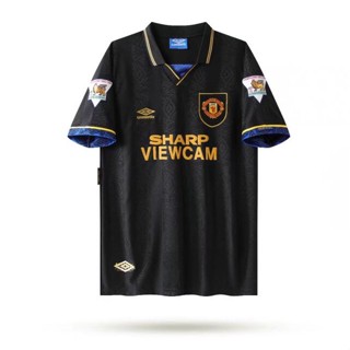 เสื้อเชิ้ตแขนสั้น ลายทีมชาติฟุตบอล Manchester United 1994-1995 94-95 สไตล์เรโทร ไซซ์ S-XXL