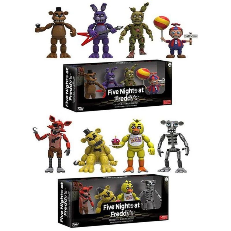 Fnaf ฟิกเกอร์ ของเล่น Five Nights At Freddy's สําหรับเด็ก 4 ชิ้น bonnie foxy chica ตั้งค่า