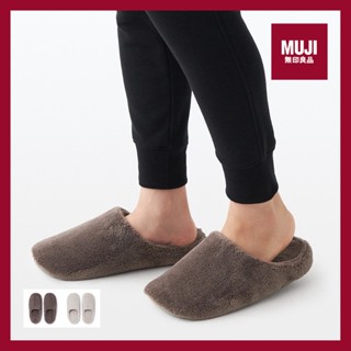 💯[แท้จากช็อป] MUJI รองเท้าแตะใส่ในบ้านผ้าวอร์มไฟเบอร์แบบนุ่ม WARM FIBER INSOLE SLIPPER **ส่งไวมาก🚀