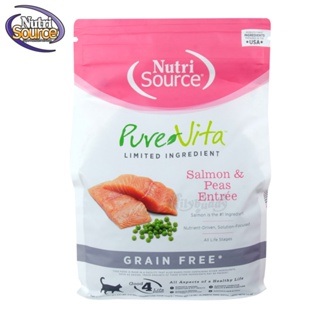 PureVita Salmon&amp;Peas GRAIN FREE อาหารแมวโตและ ลูกแมวเกรดโฮลิสติก สูตรปลาแซลมอนและถั่ว 1kg