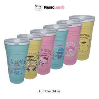 Tumbler 34 oz Sanrio Cool Lock แก้วน้ำพลาสติกเก็บความเย็น ลายการ์ตูนซานริโอ ขนาด 34 ออนซ์ เฮลโลคิตตี้ แก้วเยติ