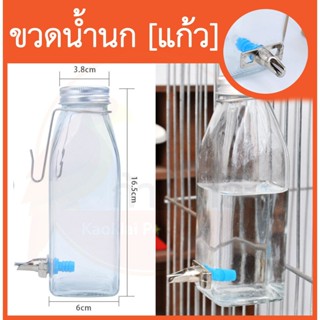 [ 350ml ] ขวดน้ำนก ขวดแก้ว หัวให้น้ำแสตนเลส ที่ให้น้ำนกอัตโนมัติ ให้น้ำนกแก้ว ให้น้ำสัตว์เลี้ยง