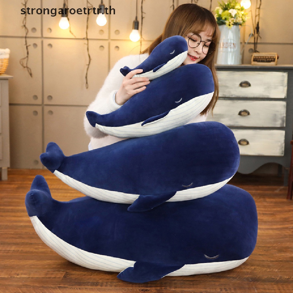 Strongaroetrtr หมอนตุ๊กตาปลาวาฬน่ารัก สีฟ้า สําหรับเด็กผู้หญิง