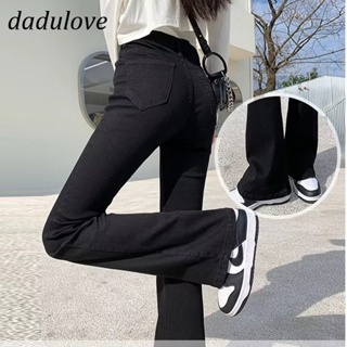 DaDulove💕 High Waist Womens Jeans High Waist Loose Korean Style Wide Leg Pants Elastic Flared Black Pants