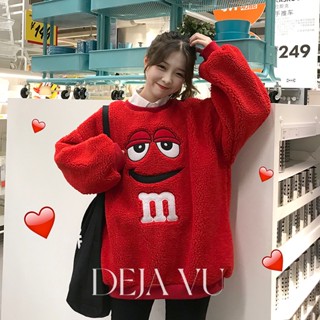 Deja Vu เสื้อกันหนาว เสื้อสเวตเตอร์ลำลอง ใส่สบาย ทรงหลวมน่ารัก เสื้อแขนยาวฮูด Oversize 22122301