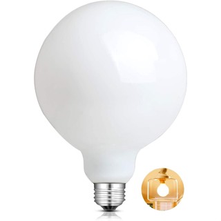 หลอดไฟ LED ลูกโลกขนาดใหญ่, ฐาน E27 สีขาวนวล 2700K, 80W เทียบเท่า 800LM Vintage Edison G125 หลอดไฟ LED Filament แก้วมุกน้