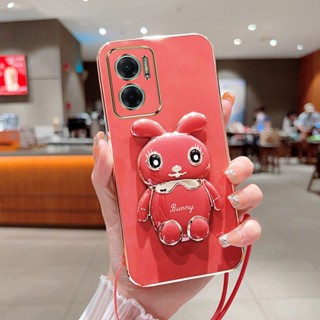 เคสโทรศัพท์มือถือ ลายกระต่ายน่ารัก ชุบไฟฟ้า ขอบตรง สําหรับ Xiaomi A1 4G 2022 Xiaomi A1 5X Xiaomi 6X A2 Xiaomi POCO F3 Xiaomi POCO F3 GT