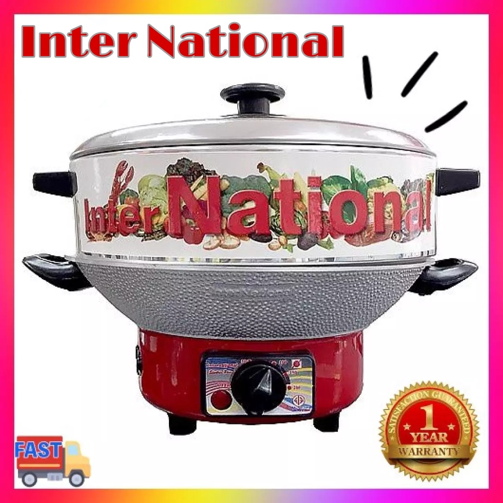กระทะไฟฟ้า Inter National พร้อมซึ้ง ปรับระดับไฟได้ ขนาดใหญ่ 12 นิ้ว รุ่น OK-912A ขนาดเล็ก 10 นิ้ว รุ่น OK-910
