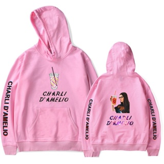 Jxlq เสื้อกันหนาว มีฮู้ด ผ้าฝ้าย ลาย Sudadera Con Capucha De Charli Damelio Para สําหรับผู้ชาย พลัสไซซ์ ของขวัญคริสต์มาส YQ