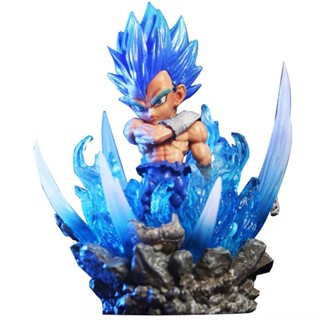 โมเดลฟิกเกอร์ Dragon Ball GK Super Blue Vegeta Can Glow Q Version ขนาด 10 ซม. ของเล่นสําหรับเด็ก